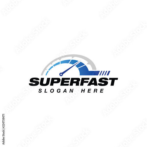 speed indicator vector logo design. speedometer symbol design template