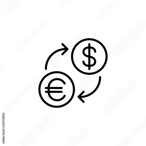 money exchange line black icon