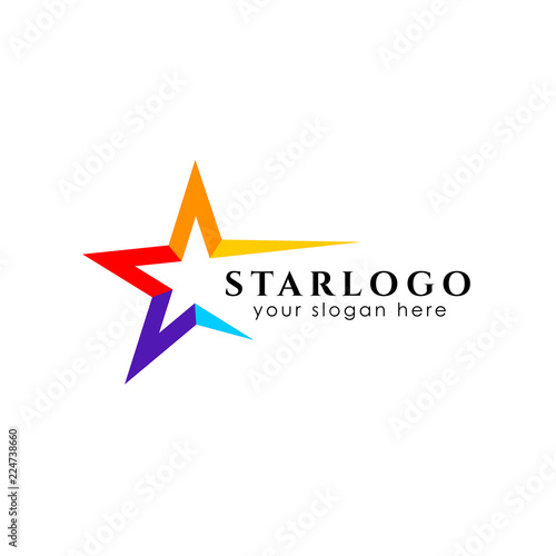 colorful star logo design stock template. star vector icon