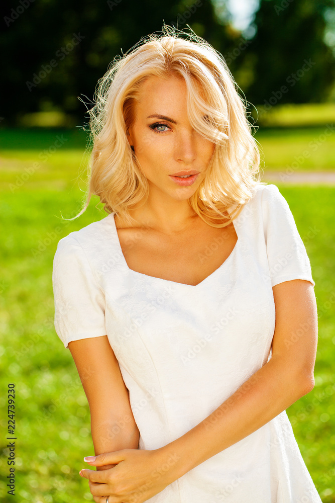 Portrait close up of young beautiful blonde woman Portrait close up of young beautiful blonde woman