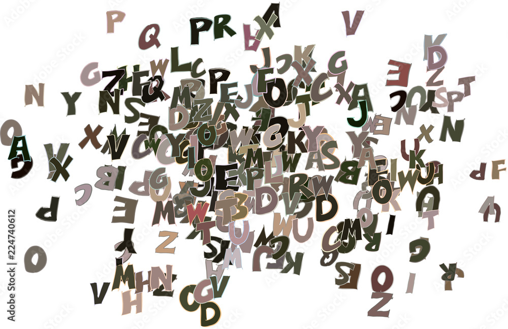 Alphabets letters background colorful, good for graphic design. Canvas, web, surface & sketch.