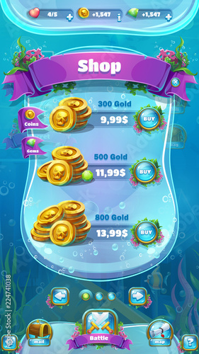 Atlantis ruins - the mobile format shop screen