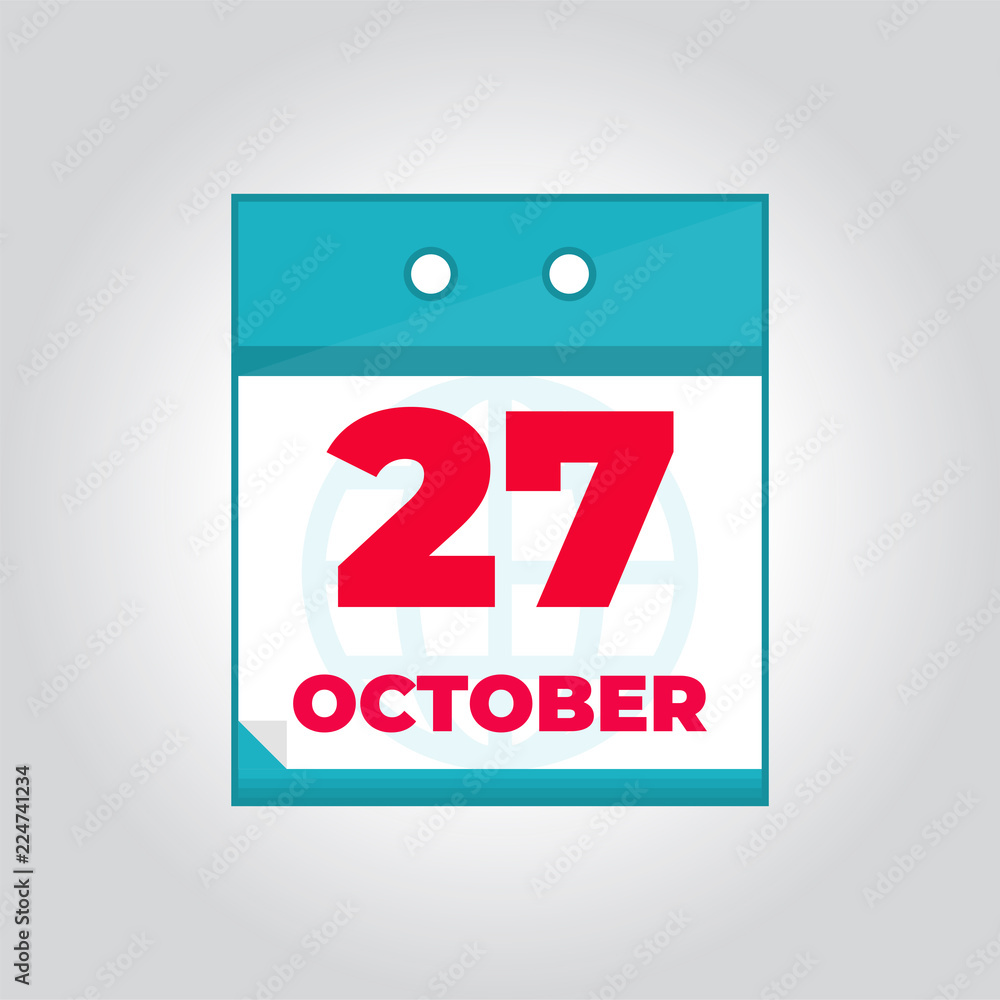 27 october Flat vector daily calendar icon 27 october Flat vector daily calendar icon