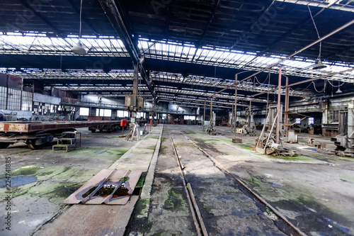old abandoned factory interior