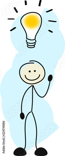 Strichmännchen hat eine Idee