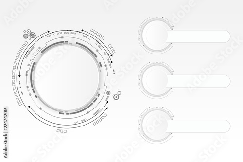 Vector circuit board and communication concept for the info graphic technology background