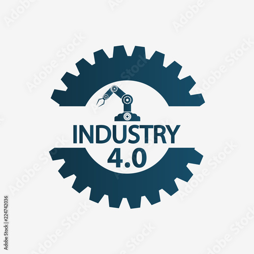 Industry 4.0 icon,logo factory,technology concept.vector illustration