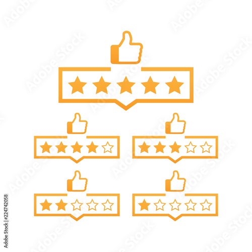 Review star rating symbol. Consumer rating flat icon. Vector illustration.