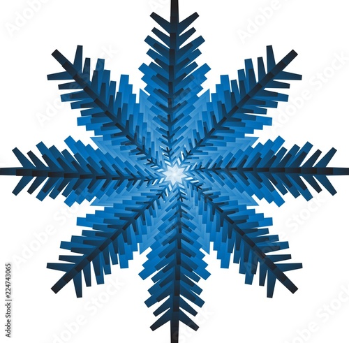 monochromatic blue eight pointed snowflake