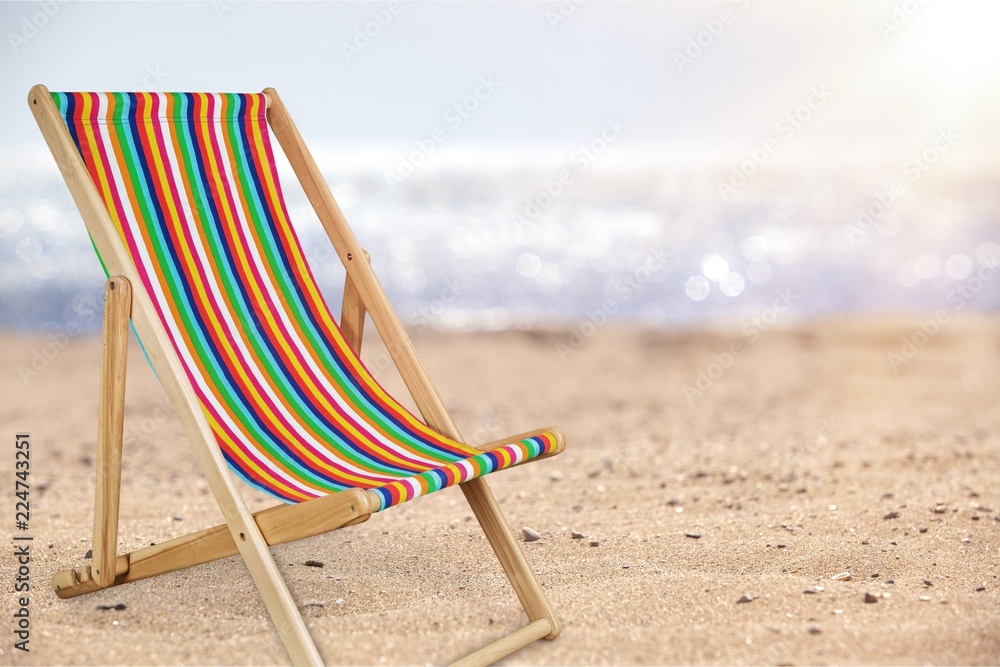 Deckchair isolated on a white background Deckchair isolated on a white background