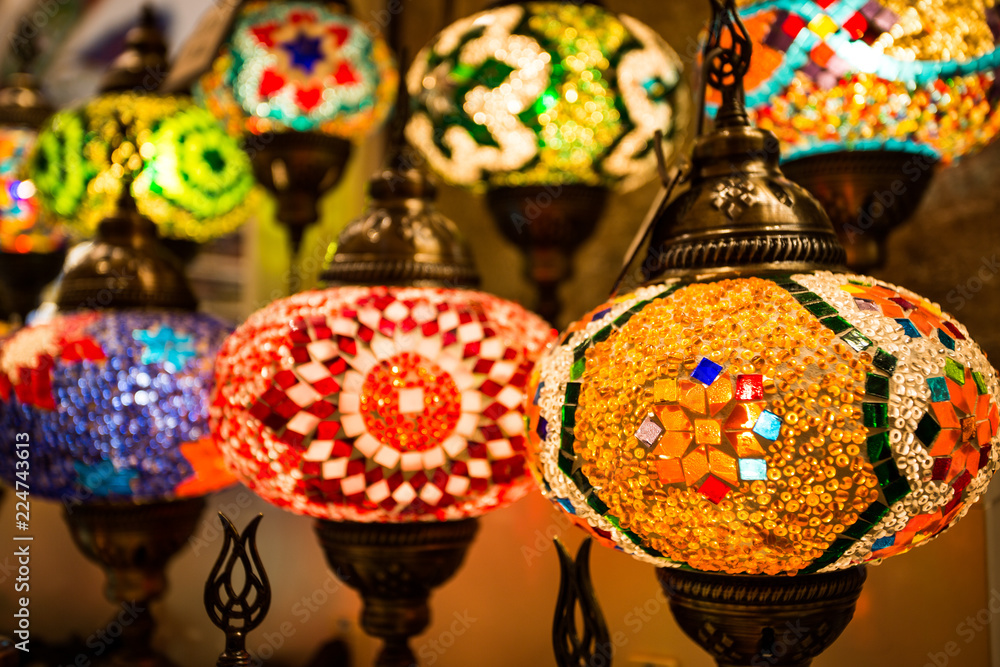 Bright light of oriental lamps