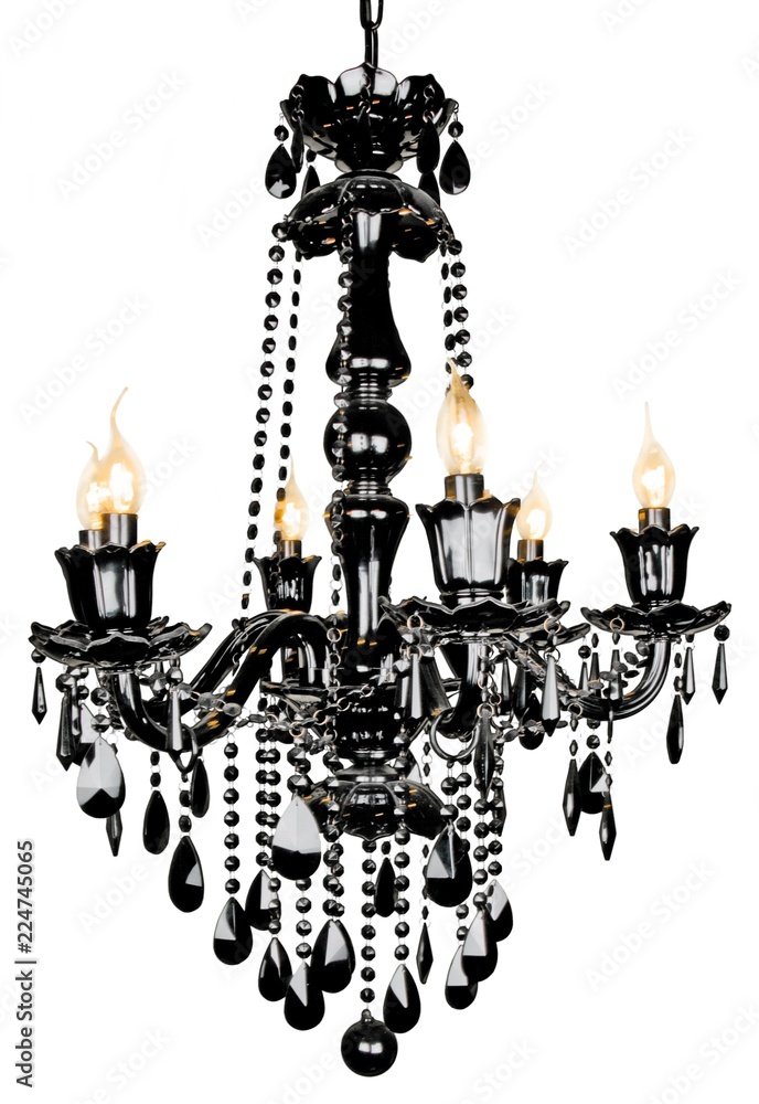 Black and Elegant Chandelier - Isolated Black and Elegant Chandelier - Isolated