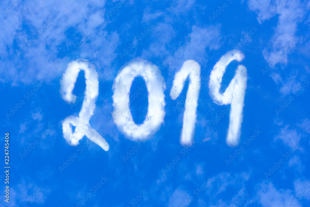 Cloud Illustration is 2019 in the sky Happy Christmas and Happy New Year 2019 Cloud Illustration is 2019 in the sky Happy Christmas and Happy New Year 2019