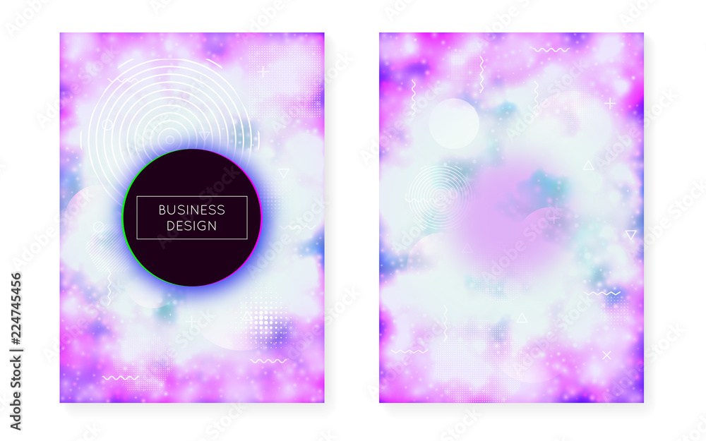 Bauhaus cover set with liquid shapes. Neon luminous background with fluorescent purple. Graphic template for brochure, banner, wallpaper, mobile screen. Futuristic bauhaus cover set. Bauhaus cover set with liquid shapes. Neon luminous background with fluorescent purple. Graphic template for brochure, banner, wallpaper, mobile screen. Futuristic bauhaus cover set.