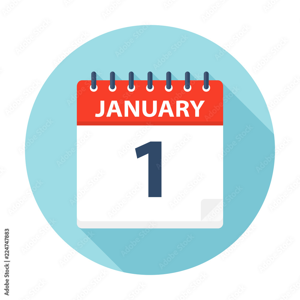 January 1 - Calendar Icon January 1 - Calendar Icon