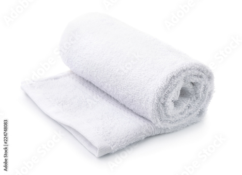 Fototapeta Rolled up white terry towel
