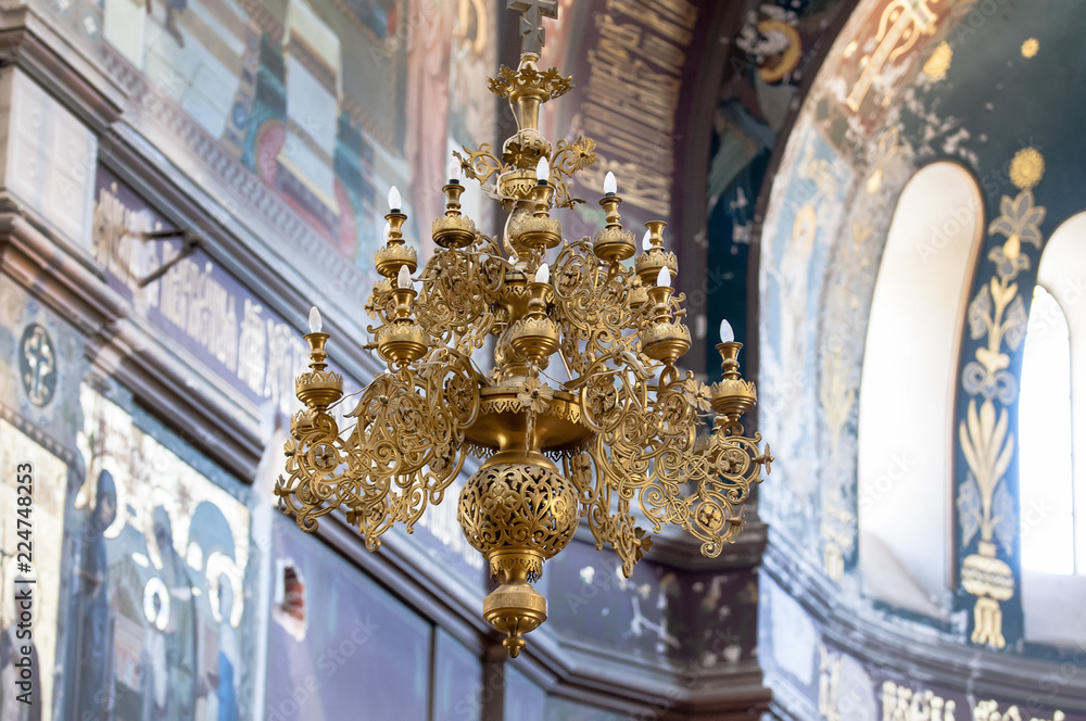 Chandelier in the Church, an integral element of the Orthodox interior