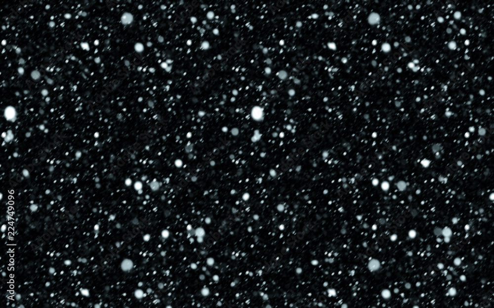 Snow on a black background
