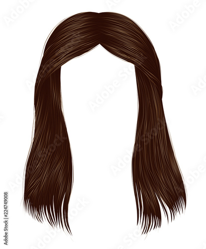  trendy woman long hairs brunette brown brunette colors.beauty fashion . realistic graphic 3d