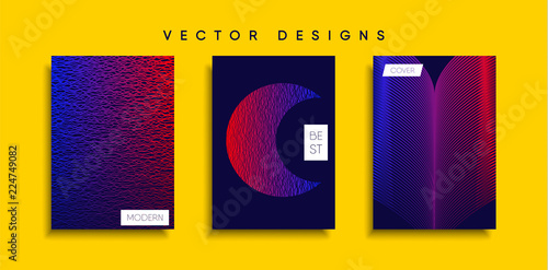 Vector cover designs. Future Poster template. Smartphone modern background set.