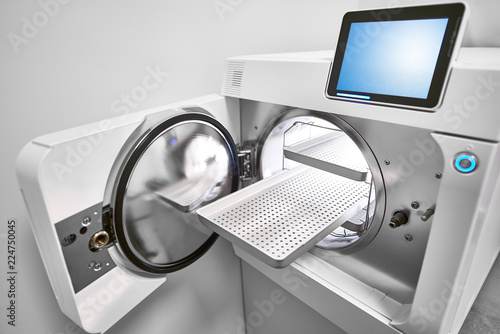 autoclave prepared for use,  sterilization process photo