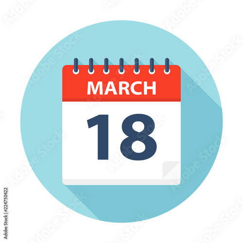 March 18 - Calendar Icon