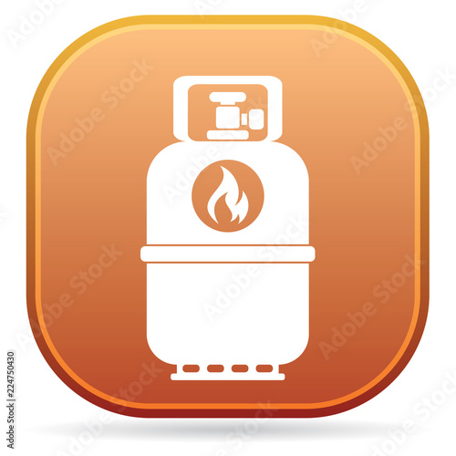Camping gas bottle icon. Flat icon isolated