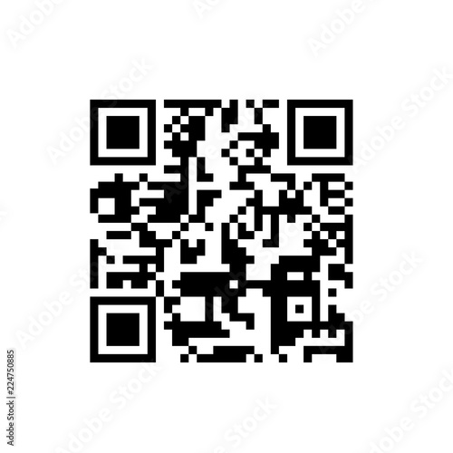 Qr code vector icon. Black qr code icon for scanning with mobile app. 