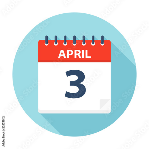 April 3 - Calendar Icon