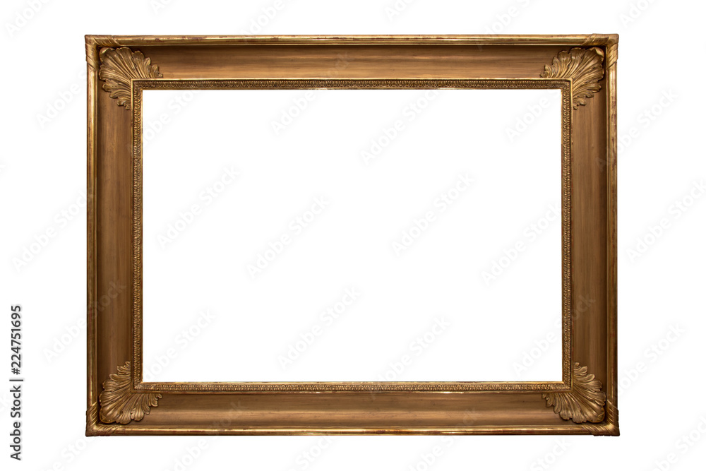 Old wooden gilded carved frame for painting, photo, mirrors. Old wooden gilded carved frame for painting, photo, mirrors.