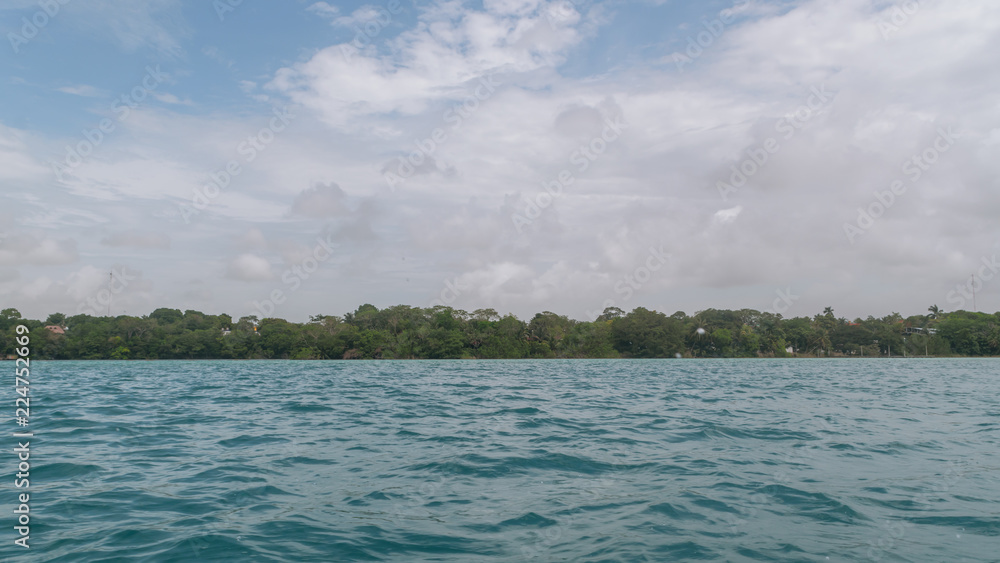 Panoramic view of Bacalar's lake in Mexico