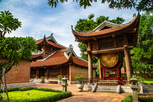 Drum tower in the Temple of Literature,hanoi,veitnam(this place is public place to visit)