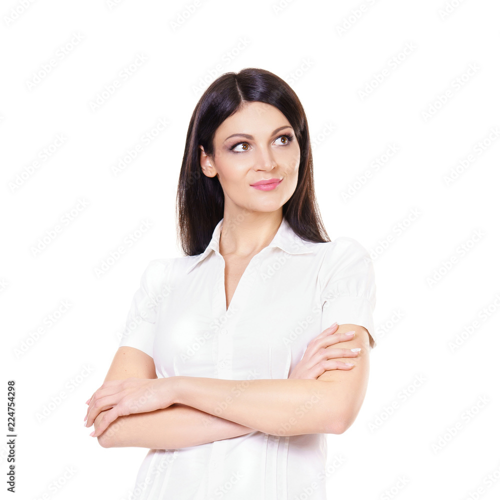 Confident business woman isolated on white. Attractive businesswoman. Confident business woman isolated on white. Attractive businesswoman.