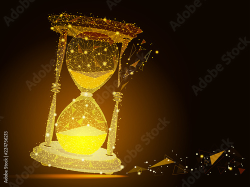 abstract design of hourglass, in the form of lines and points.Vector illustration.