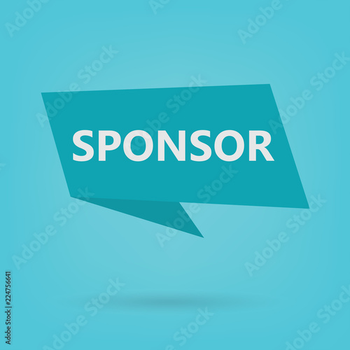 sponsor word on a sticker- vector illustration