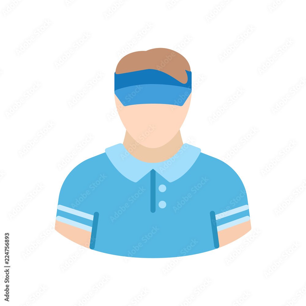 Man in tennis visor