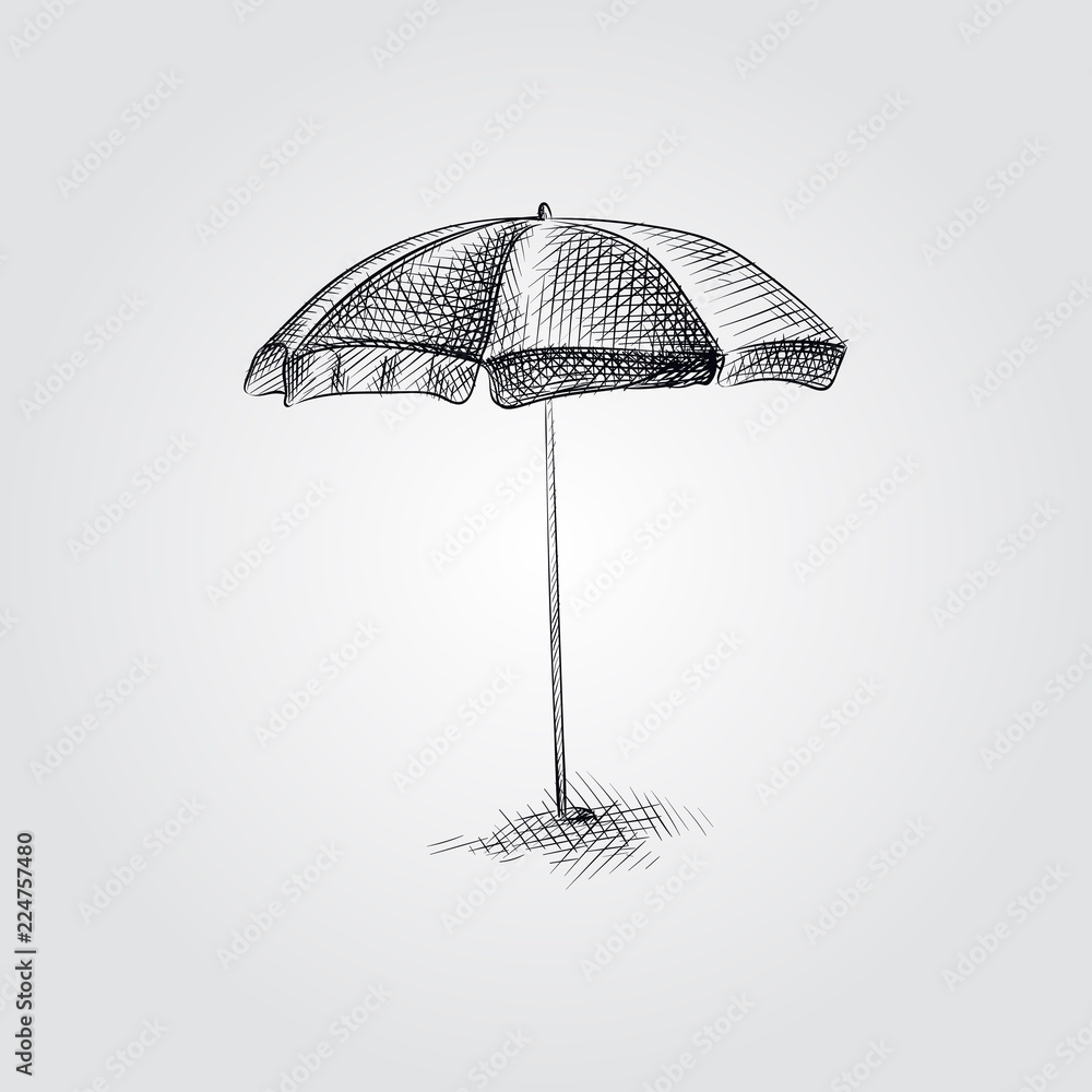 Beach Chair With Umbrella Vector Illustration Design Royalty Free SVG,  Cliparts, Vectors, and Stock Illustration. Image 93727377.