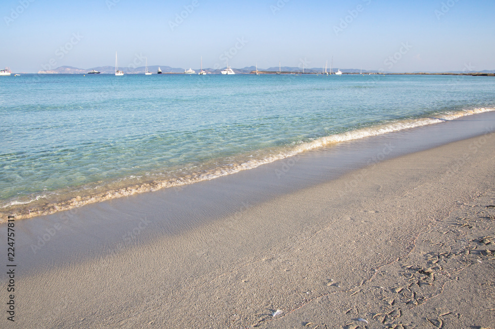 Beach Ses Illetas, Formentera, Spain Beach Ses Illetas, Formentera, Spain