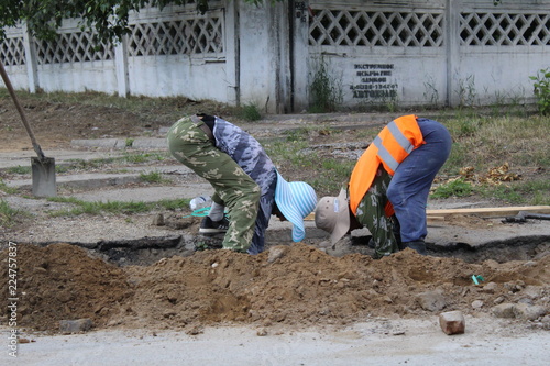 man working in garden