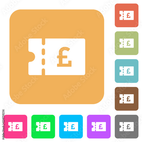 Pound discount coupon rounded square flat icons