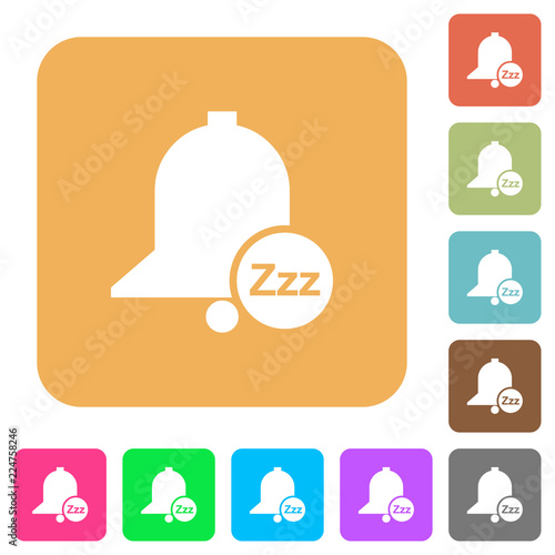 Reminder snooze rounded square flat icons