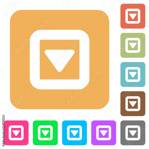 Toggle down rounded square flat icons