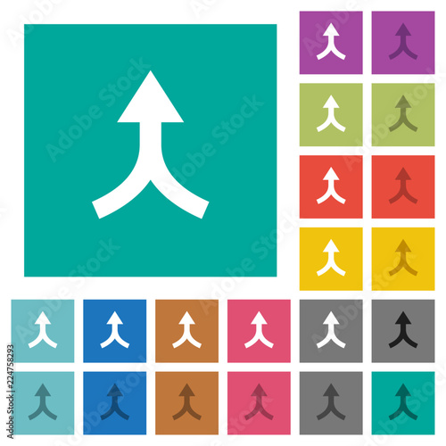 Merge arrows up square flat multi colored icons