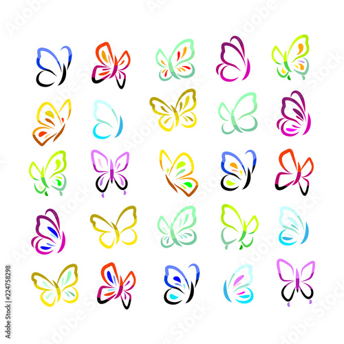 Colorful Butterflies Set