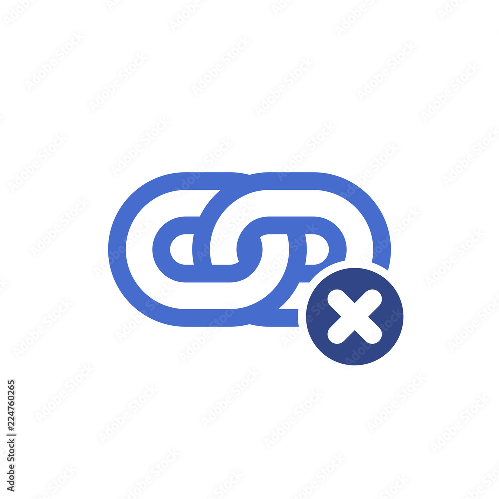 Link icon, Hyperlink chain, Internet connection, Communication network link, Internet URL or webpage url link icon with cancel sign. Link icon and close, delete, remove symbol Link icon, Hyperlink chain, Internet connection, Communication network link, Internet URL or webpage url link icon with cancel sign. Link icon and close, delete, remove symbol
