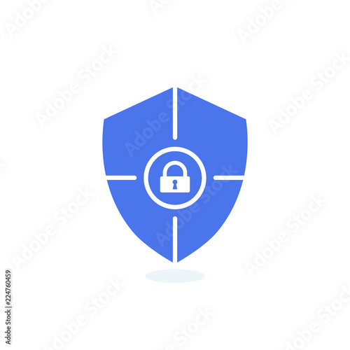 Safety icon, confirmation, shield with a checkmark, protection and security icon with padlock sign. Safety icon and security, protection, privacy symbol