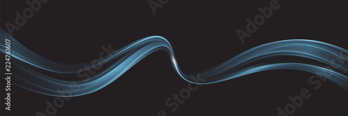Vector Abstract shiny color blue wave design element