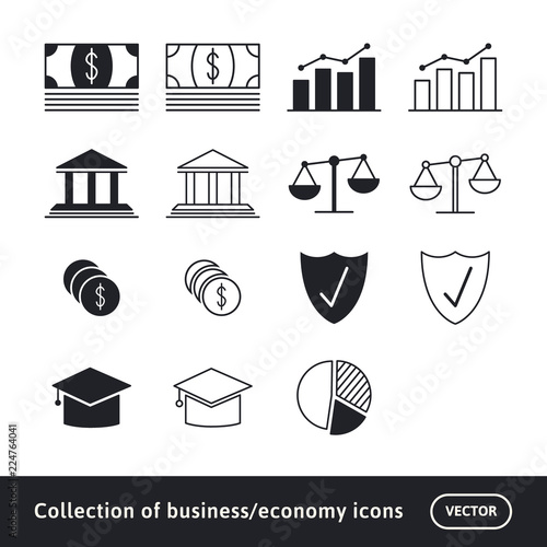Collection of business icons