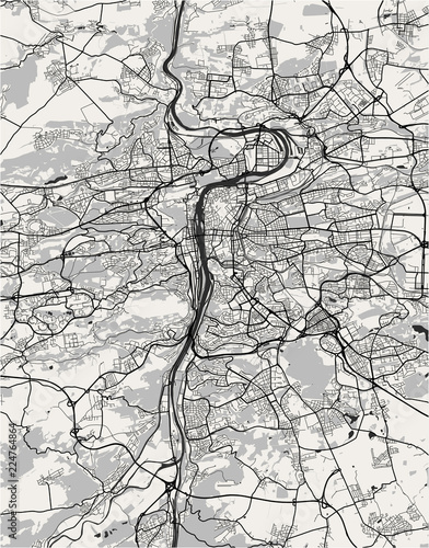 map of the city of Prague, Czech Republic