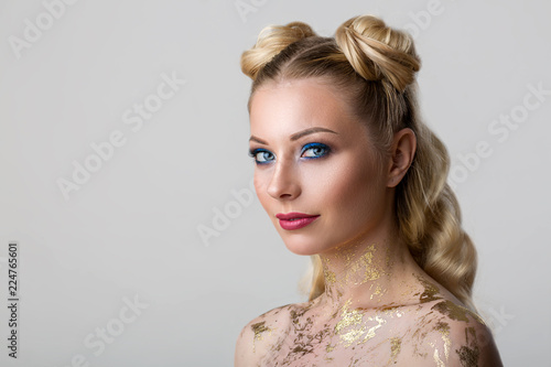 portrait of a beautiful young woman with professional make-up beauty and fashion, cosmetology and Spa